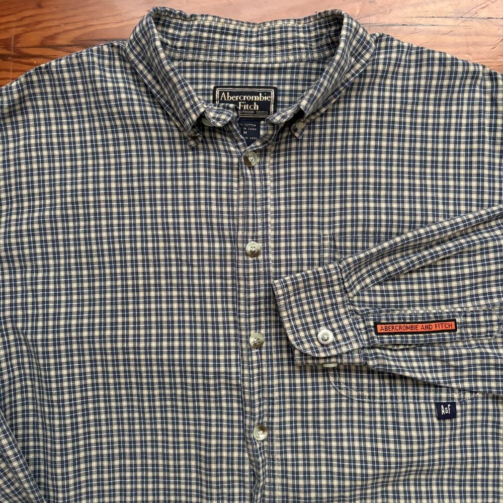 Vintage Abercrombie & Fitch Shirt Men's Size M Long Sleeve Button Up Outdoor
